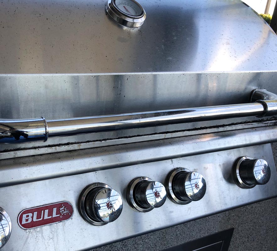 Stainless Steel Bull Grill before deep cleaning